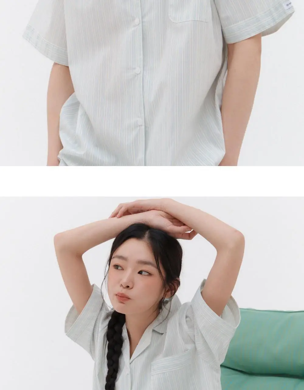 [곽민경 PICK] 오프아워 타이드리듬 치즈폼 반팔 잠옷 세트 (M / L / XL) 상세페이지 12